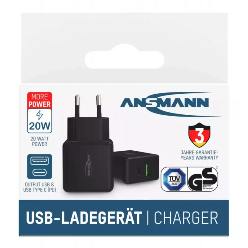 Ladegerät Innenbereich Ansmann HC218PD Universal Schwarz