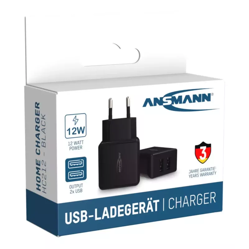 Ladegerät Ansmann HC212 Universal Schwarz AC Innenbereich