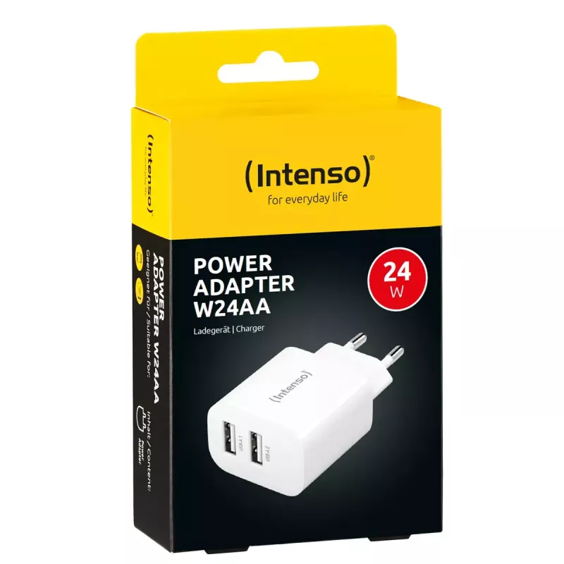 Indoor-Ladegerät Intenso POWER ADAPTER 2XUSB-A/7802412 Universal Weiß AC
