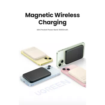 Ugreen 25208 Powerbank 10000 mAh kabelloses Laden Beige