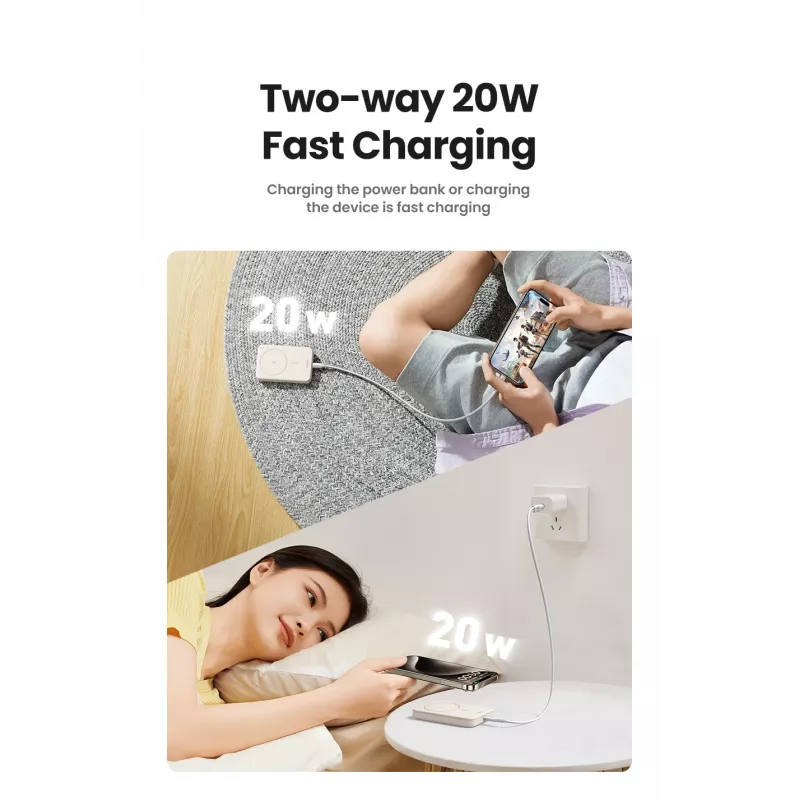 Ugreen 25208 Powerbank 10000 mAh kabelloses Laden Beige