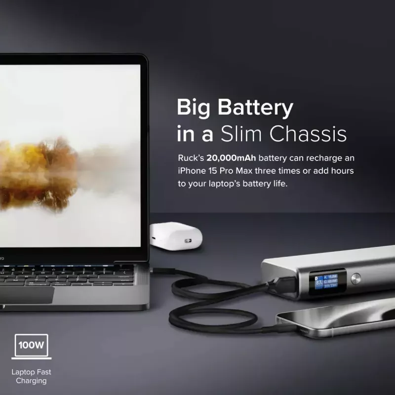 Powerbank ALOGIC Ruck 20000mAh, 130W USB-Ladegerät