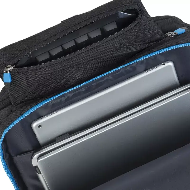 Rivacase 7860 Rucksacktasche für Laptops bis 43,9 cm (17,3 Zoll), Polyester, Schwarz/Blau