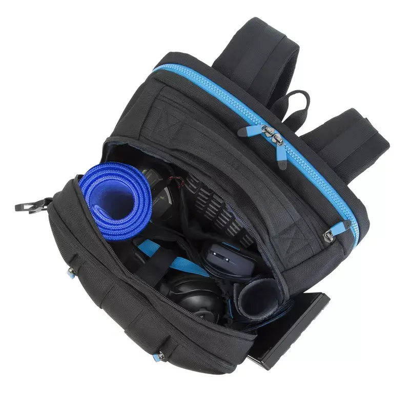 Rivacase 7860 Rucksacktasche für Laptops bis 43,9 cm (17,3 Zoll), Polyester, Schwarz/Blau