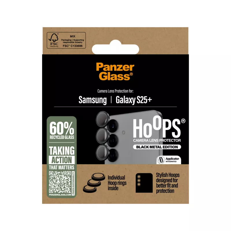 PanzerGlass ® Hoops® Kamera-Objektivschutz Schwarz Samsung Galaxy S25+
