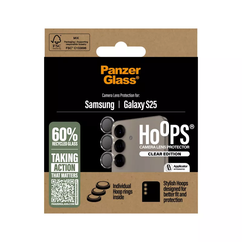 PanzerGlass ® Hoops® Kamera-Linsenschutz Transparent Samsung Galaxy S25