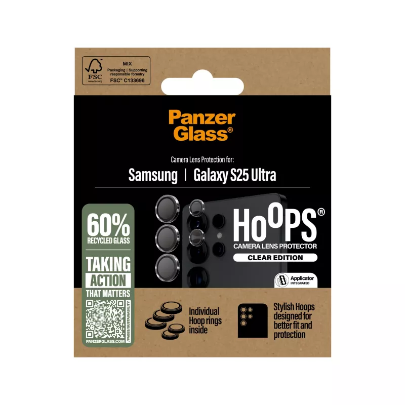 PanzerGlass ® Hoops® Kamera-Linsenschutz Transparent Samsung Galaxy S25 Ultra