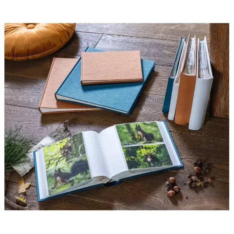 Hama Fotoalbum Wrinkled Blau 200 Blätter 10 x 15 Buchbindung