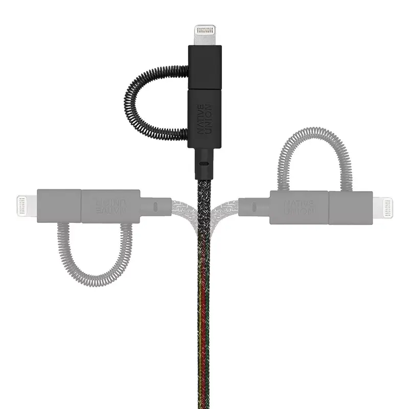 USB-Kabel Native Union BELT-ULC-CS-BLK-NP 2m USB-A auf USB-C/Micro-USB-A/Lightning Schwarz