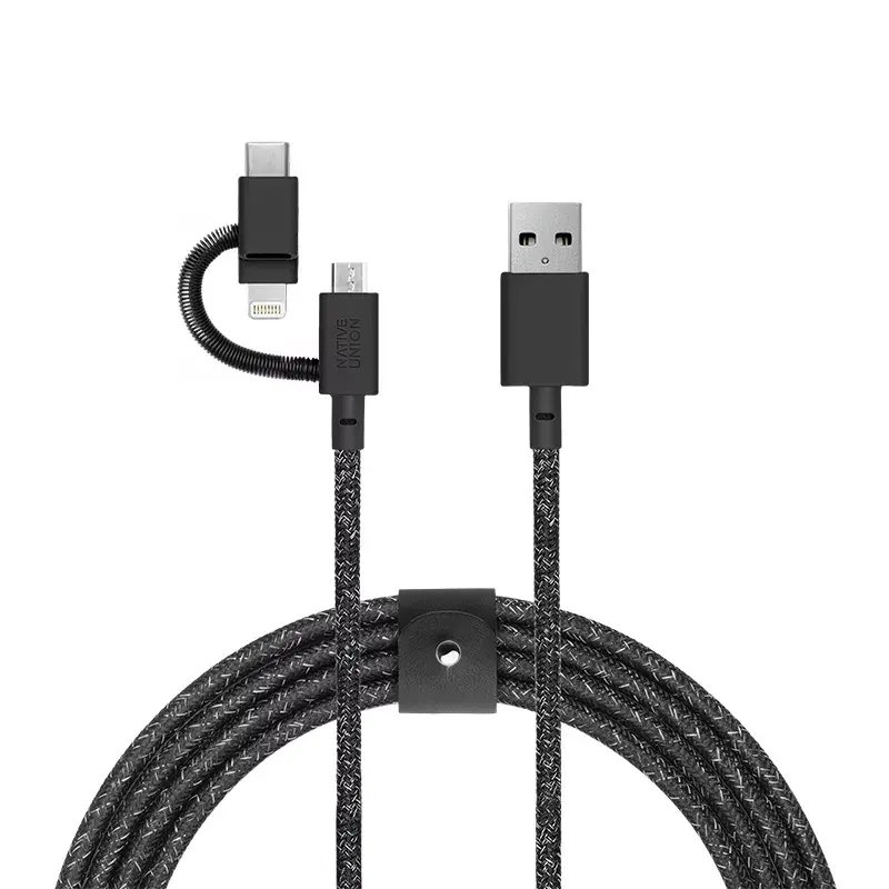 USB-Kabel Native Union BELT-ULC-CS-BLK-NP 2m USB-A auf USB-C/Micro-USB-A/Lightning Schwarz