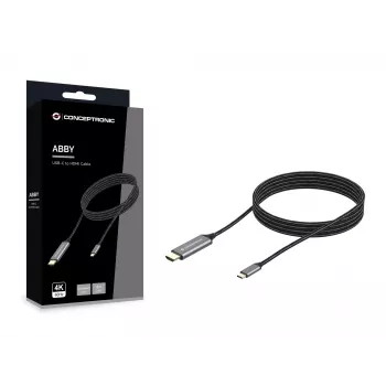 Conceptronic USB-C-zu-HDMI-Kabel, Stecker auf Stecker, 4K 60Hz, 2 m, USB Typ-C, HDMI, Stecker, Stecker, Gerade