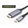 Conceptronic USB-C-zu-HDMI-Kabel, Stecker auf Stecker, 4K 60Hz, 2 m, USB Typ-C, HDMI, Stecker, Stecker, Gerade