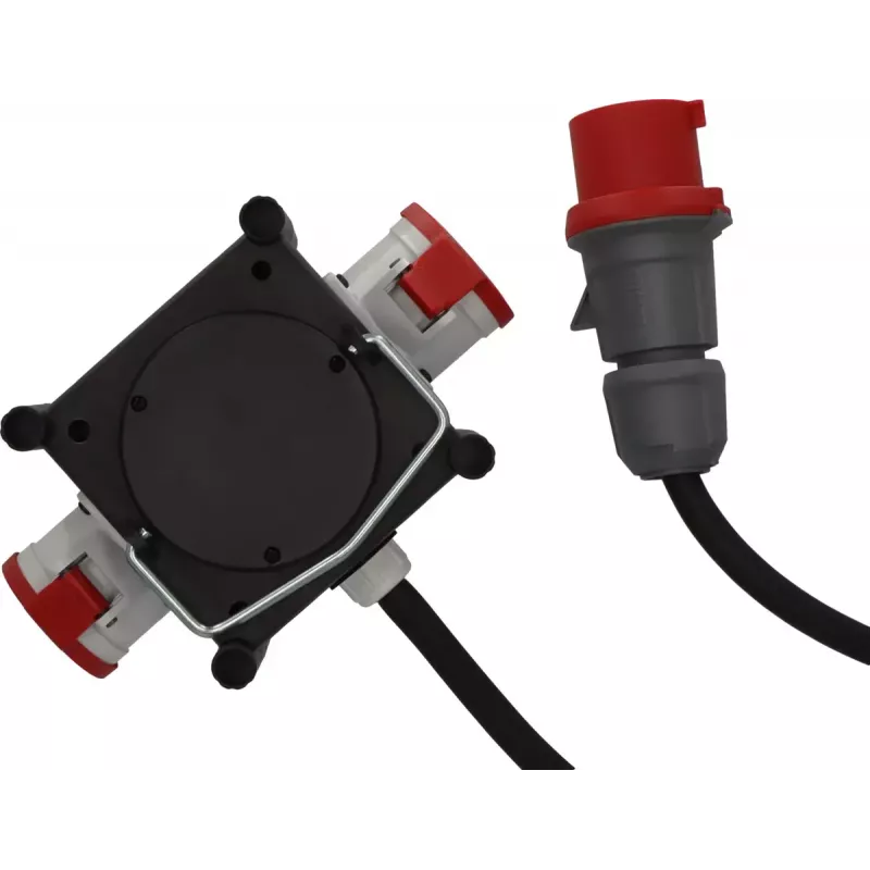 Brennenstuhl Stromverlängerung 2m 2 AC Steckdosen Outdoor Schwarz Rot Weiß