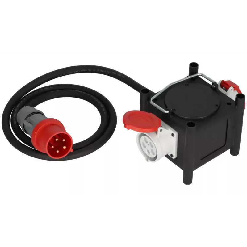Brennenstuhl Stromverlängerung 2m 2 AC Steckdosen Outdoor Schwarz Rot Weiß