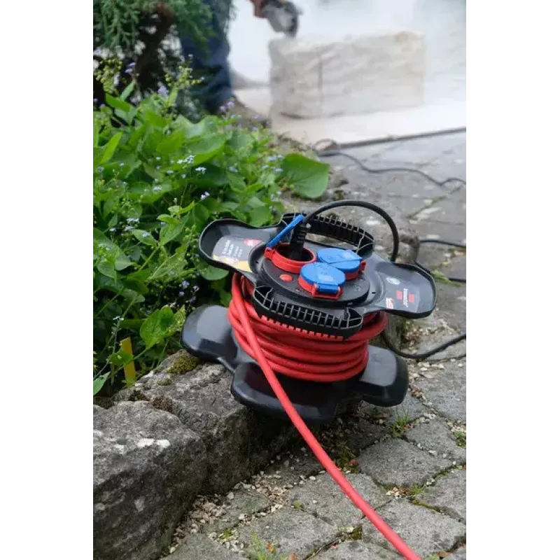 Power-Verlängerung Brennenstuhl 1169710100 10m 3 Steckdosen Outdoor Schwarz Rot