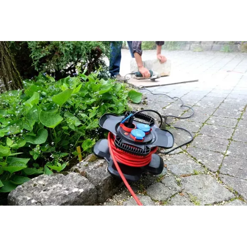 Power-Verlängerung Brennenstuhl 1169710100 10m 3 Steckdosen Outdoor Schwarz Rot