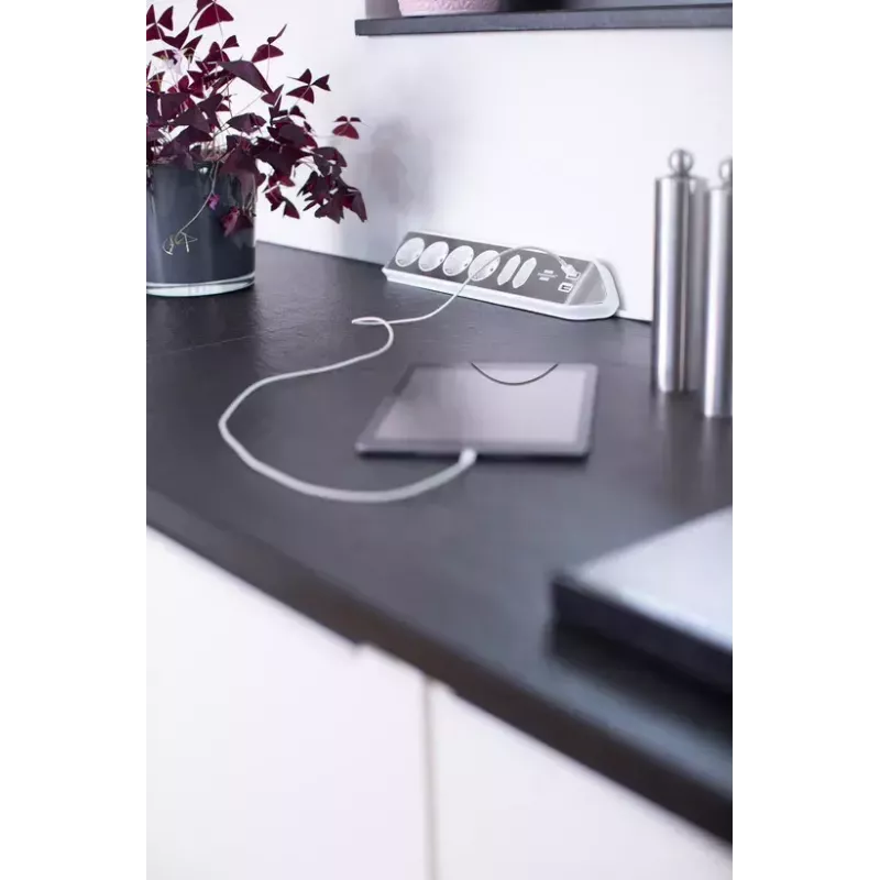 Power Extension Brennenstuhl 1153590620 2m 6 AC-Ausgänge Innenbereich Silber Weiß