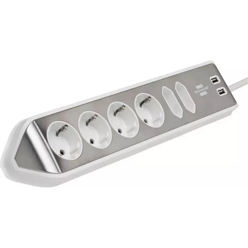 Power Extension Brennenstuhl 1153590620 2m 6 AC-Ausgänge Innenbereich Silber Weiß
