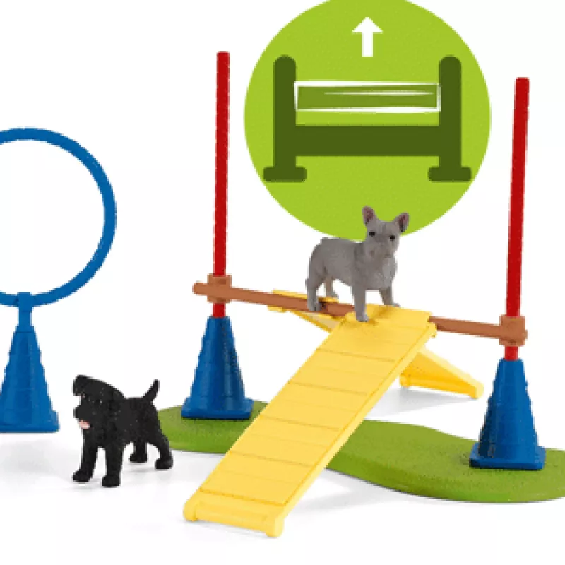 schleich Farm Life Welpen-Agility-Training, Farm World, 3 Jahr(e), Mehrfarbig