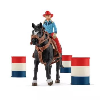 schleich Cowgirl Barrel Racing Fun, 3 Jahr(e), Mehrfarbig