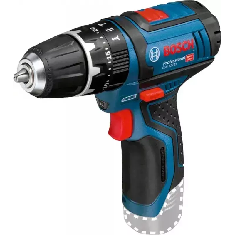 Pistolengriff-Bohrmaschine Bosch GSB 12V-15, 1300 U/min, 2 Ah Akku