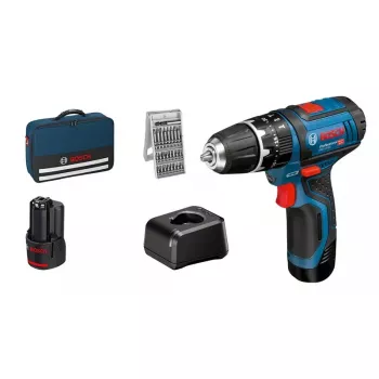 Pistolengriff-Bohrmaschine Bosch GSB 12V-15, 1300 U/min, 2 Ah Akku