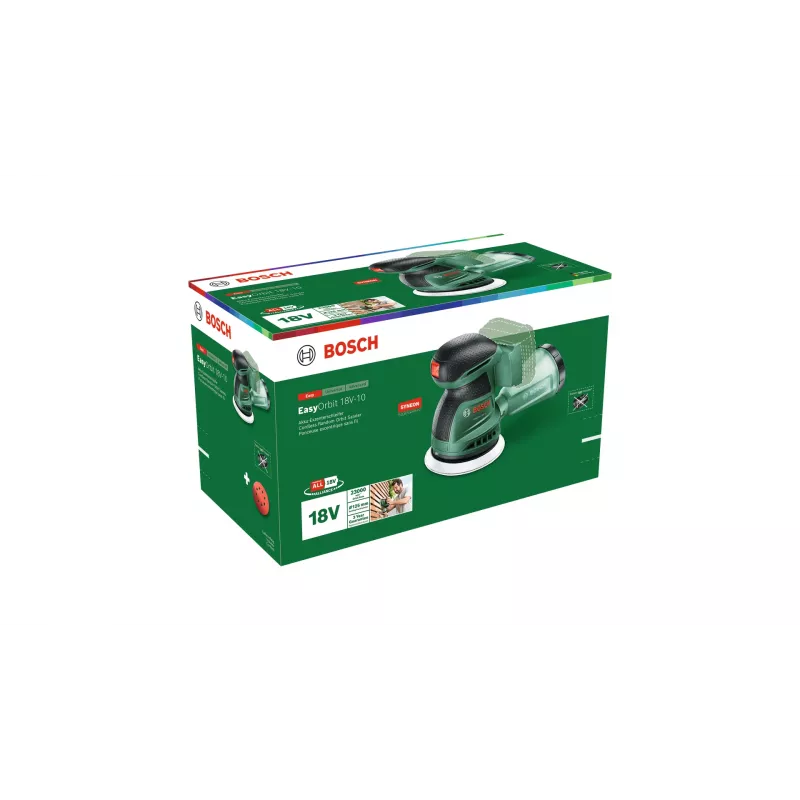 Bosch EasyOrbit 18V-10 (Baretool), Exzenterschleifer, Schwarz, Grün, Kunststoff, Deutschland, 23000 U/min, 1 mm