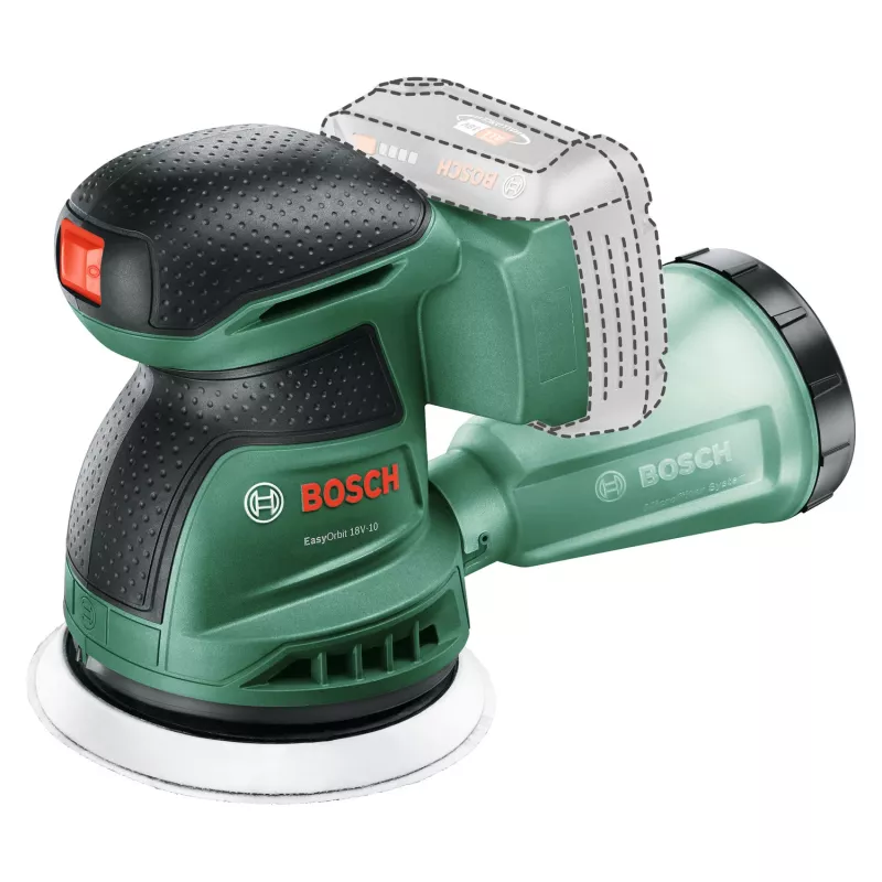Bosch EasyOrbit 18V-10 (Baretool), Exzenterschleifer, Schwarz, Grün, Kunststoff, Deutschland, 23000 U/min, 1 mm
