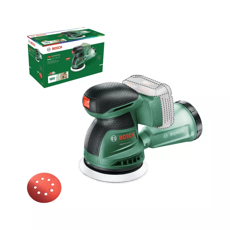 Bosch EasyOrbit 18V-10 (Baretool), Exzenterschleifer, Schwarz, Grün, Kunststoff, Deutschland, 23000 U/min, 1 mm