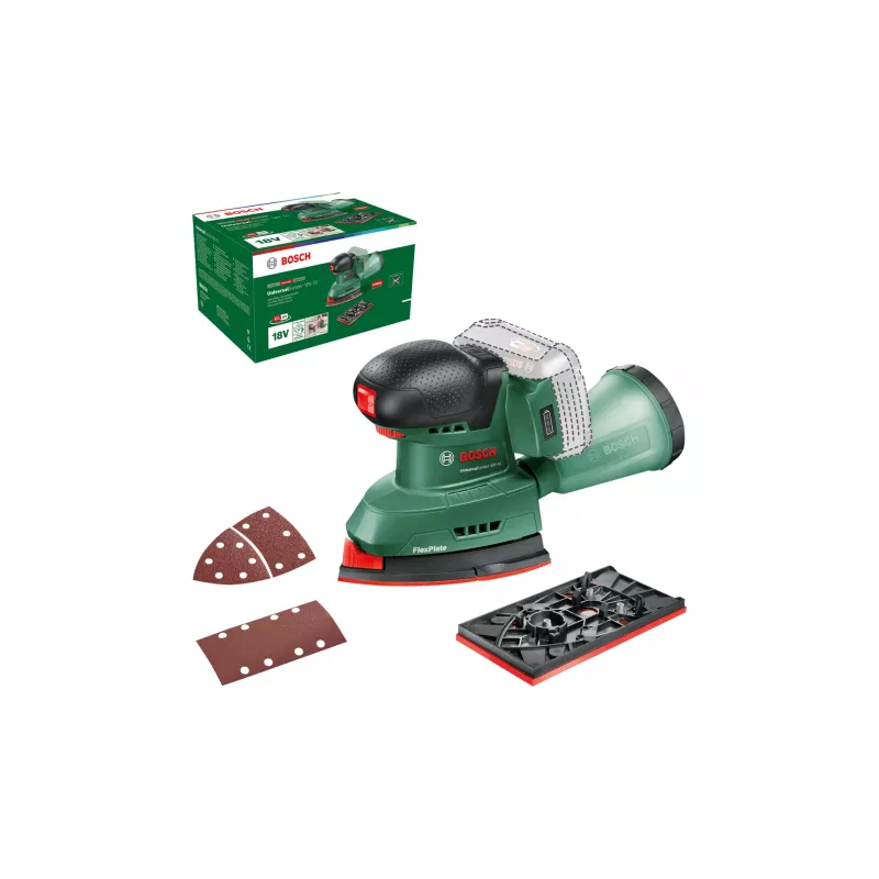 Bosch UniversalSander 18V-10 Exzenterschleifer 22000 OPM Schwarz, Grün