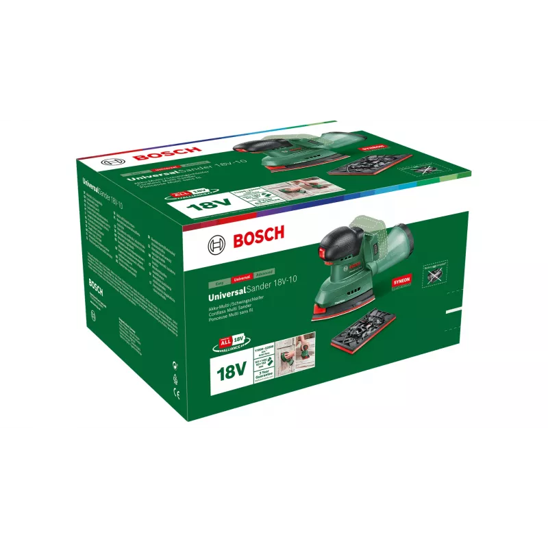 Bosch UniversalSander 18V-10 Exzenterschleifer 22000 OPM Schwarz, Grün