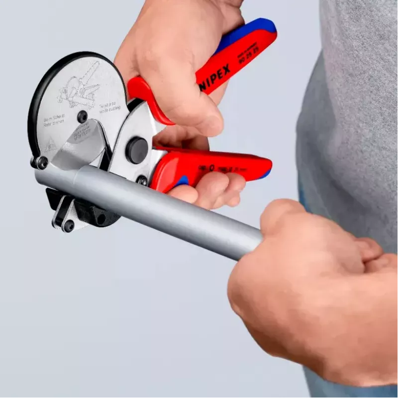 Rohrschere Knipex 90 25 25 Aluminium Schwarz Blau Rot 210 mm