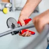 Rohrschere Knipex 90 25 25 Aluminium Schwarz Blau Rot 210 mm