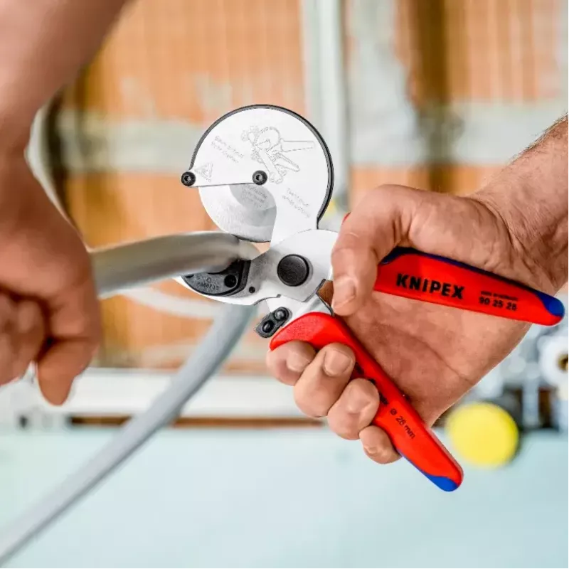 Rohrschere Knipex 90 25 25 Aluminium Schwarz Blau Rot 210 mm