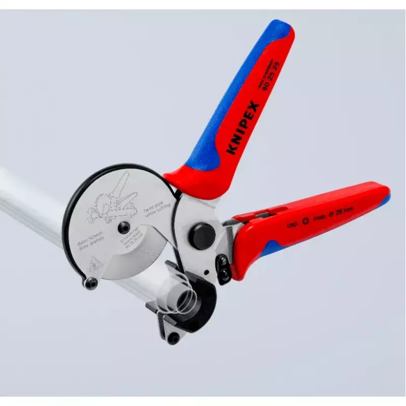 Rohrschere Knipex 90 25 25 Aluminium Schwarz Blau Rot 210 mm