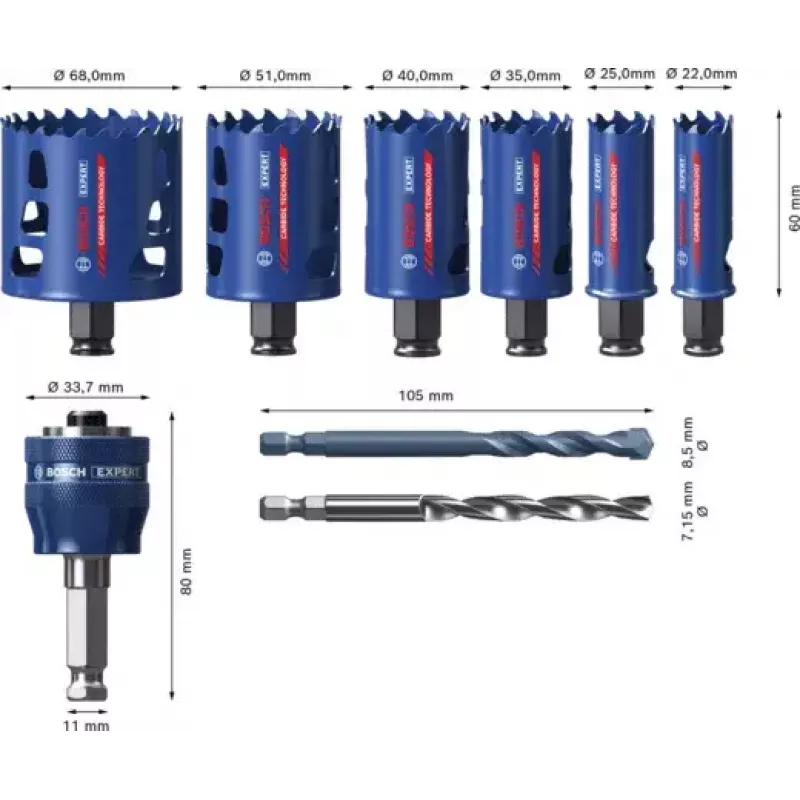 Bosch 2 608 900 446 Bohrlochsäge 6 Stück