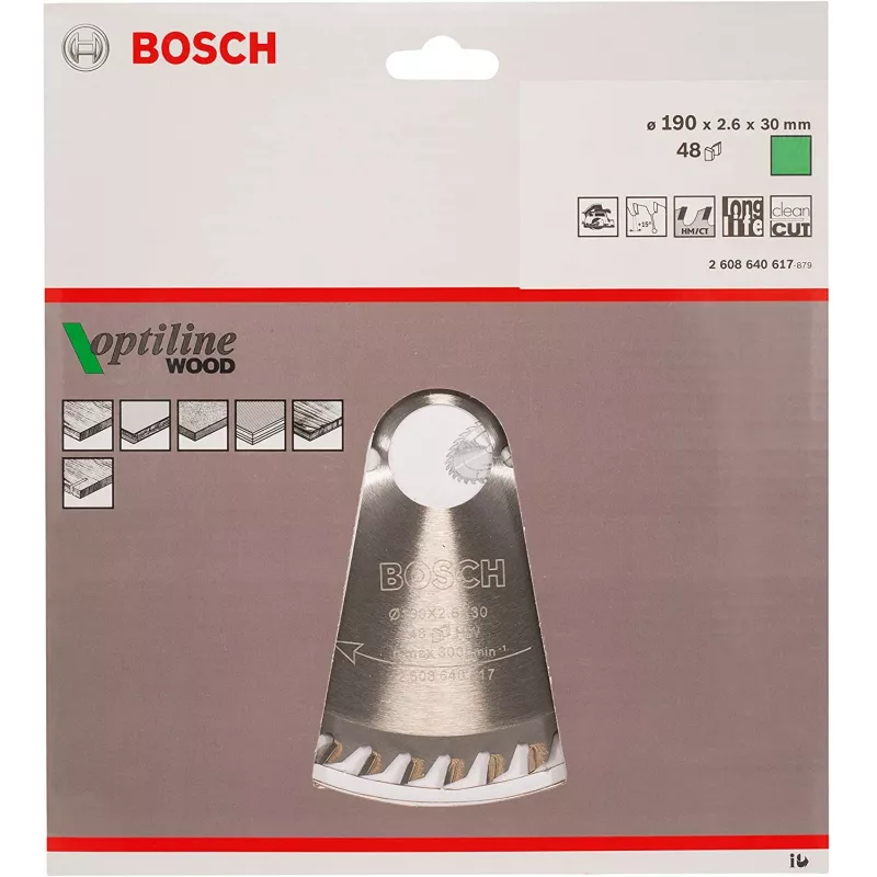 Bosch Optiline Wood Kreissägeblätter, Holz, 19 cm, Bosch, 340 g, 1 Stk.