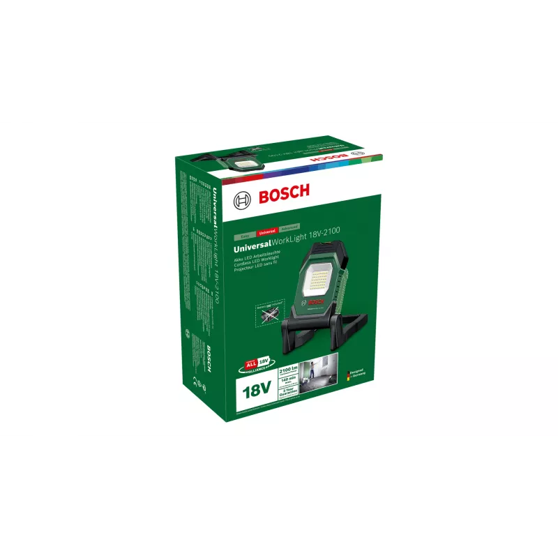 Bosch UniversalWorkLight 18V-2100 Schwarz, Grün