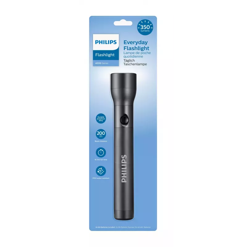 Philips SFL4003T/10 Taschenlampe Schwarz Druck-Taschenlampe LED