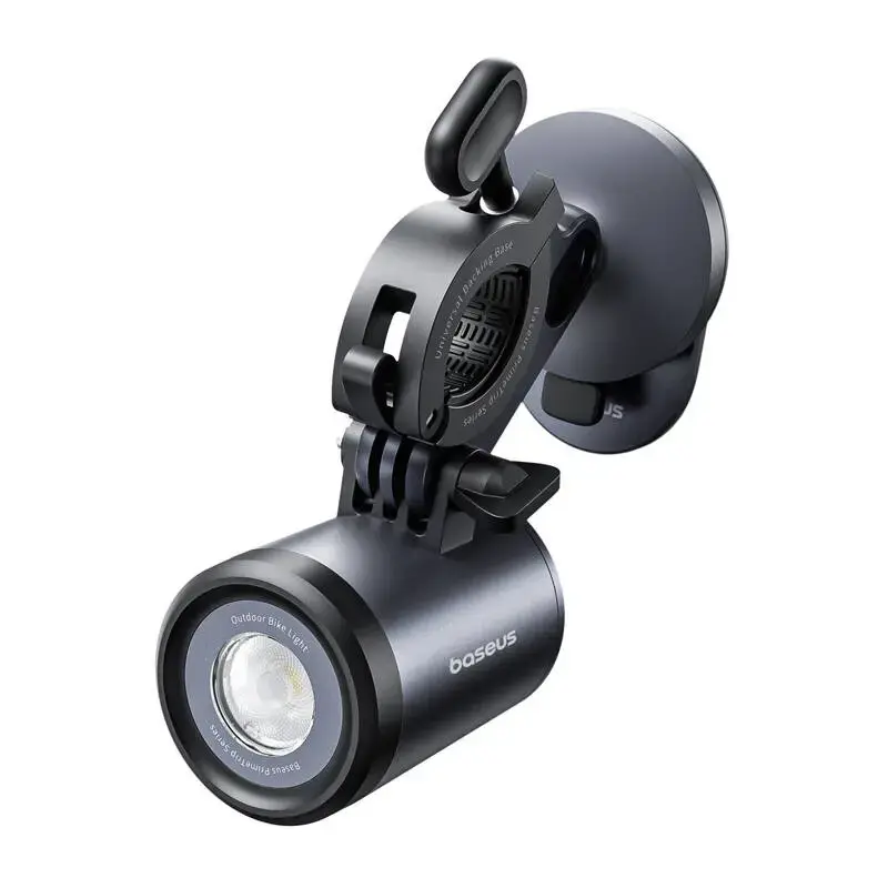 Fahrradhalterung Baseus PrimeTrip 2-in-1 Handyhalter mit Taschenlampe, schwarz