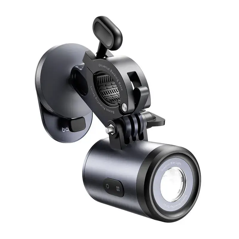 Fahrradhalterung Baseus PrimeTrip 2-in-1 Handyhalter mit Taschenlampe, schwarz