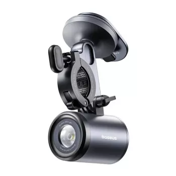 Fahrradhalterung Baseus PrimeTrip 2-in-1 Handyhalter mit Taschenlampe, schwarz