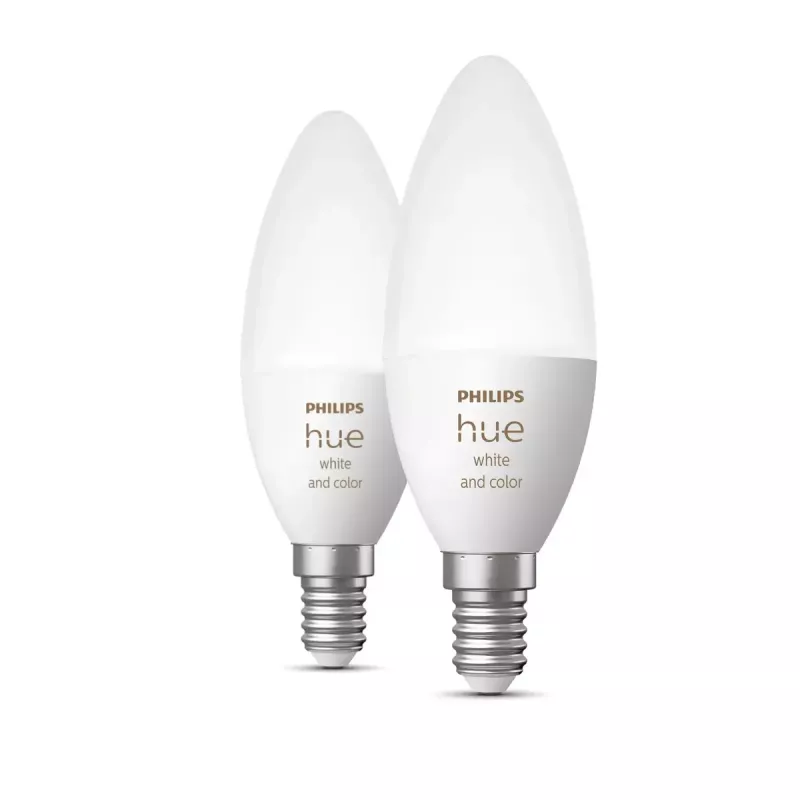 Smart bulb Philips Hue White and colour ambience Candle E14, Bluetooth/Zigbee, 5,3 W (2er-Pack)