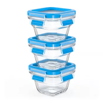EMSA CLIP & CLOSE N10507 Quadratisches Set Blau, Transparent 3 Stk.