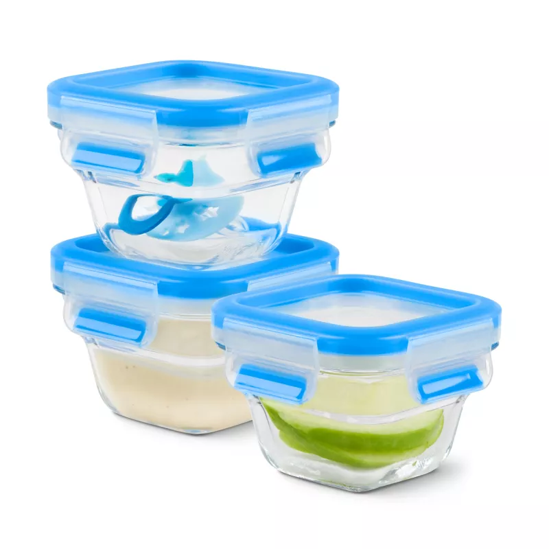 EMSA CLIP & CLOSE N10507 Quadratisches Set Blau, Transparent 3 Stk.