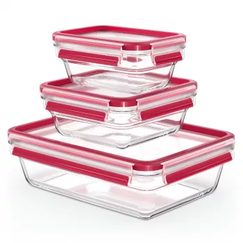 EMSA CLIP & CLOSE N10509 Rechteckige Dose Transparent 3 Stk.