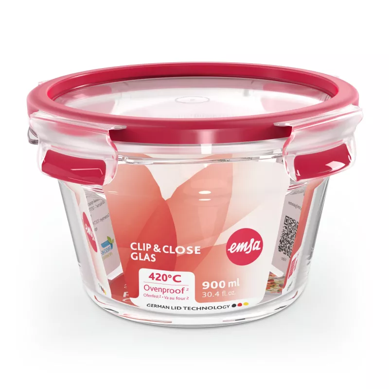 EMSA CLIP & CLOSE N10404 Runddose 0,9 L Transparent 1 Stk.