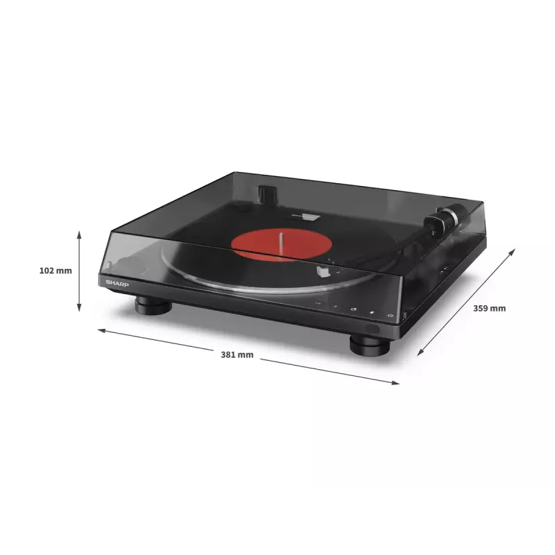 Plattenspieler Sharp RP-TT100 schwarz direktangetrieben mit USB-Ausgang für digitale Aufnahme