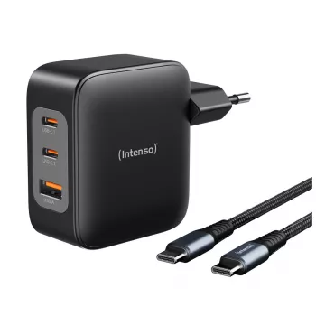 Netzteil Intenso W100ACC+C520C 100W Schnellladegerät GaN Schwarz