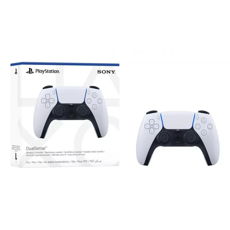Gamepad Sony DualSense V2 Schwarz Weiß — Kabelgebunden & Kabellos Bluetooth/USB für PS5, PC, Mac, iOS, Android, 0,28 kg